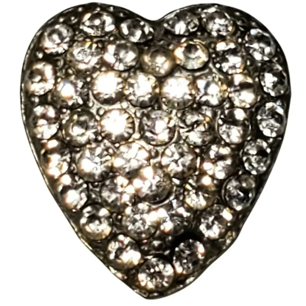 Clear Rhinestone Silver Tone Heart 1